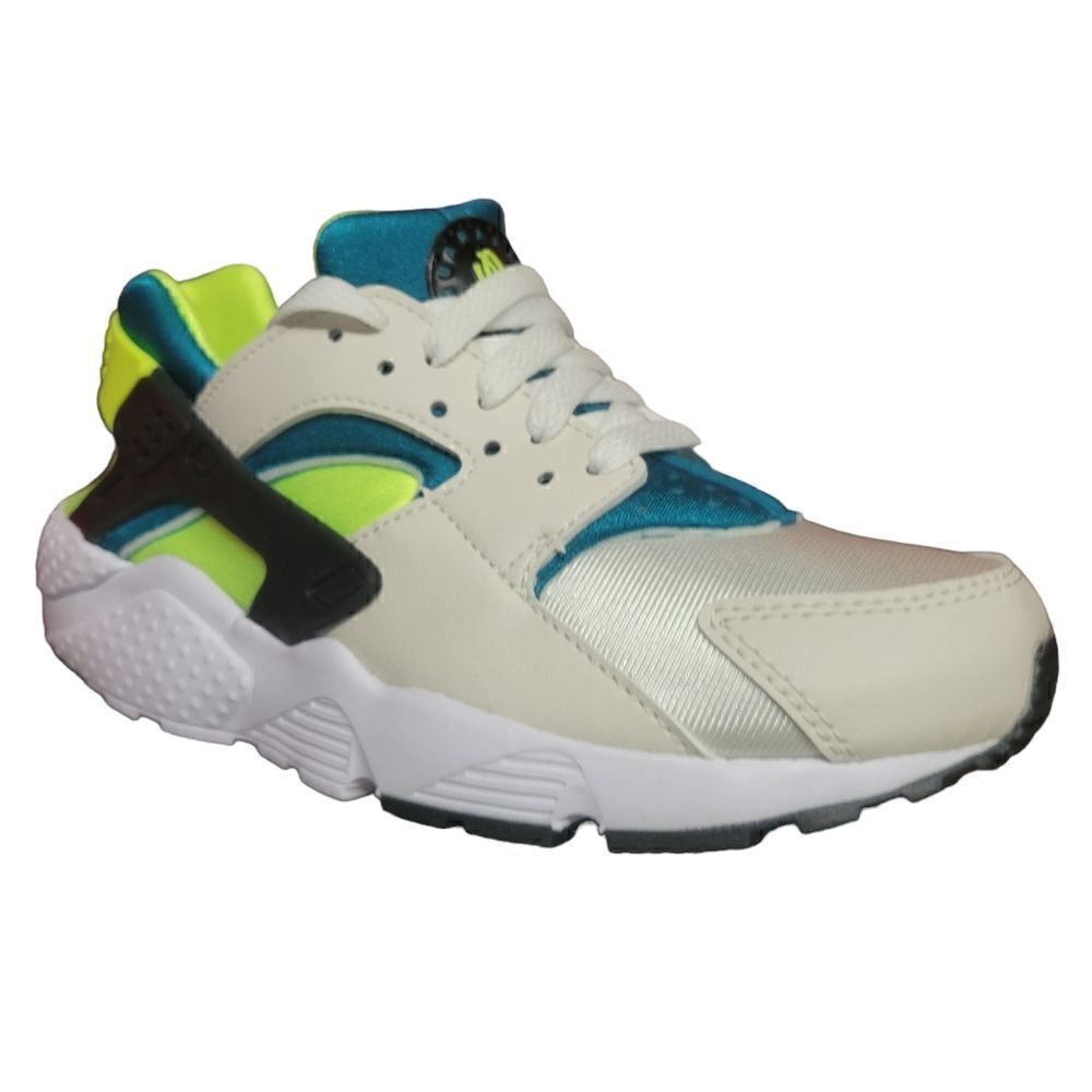 Nike Air Huarache Run Kids Size 4Y/Womens 5.5 Phantom Black Volt 654275-045